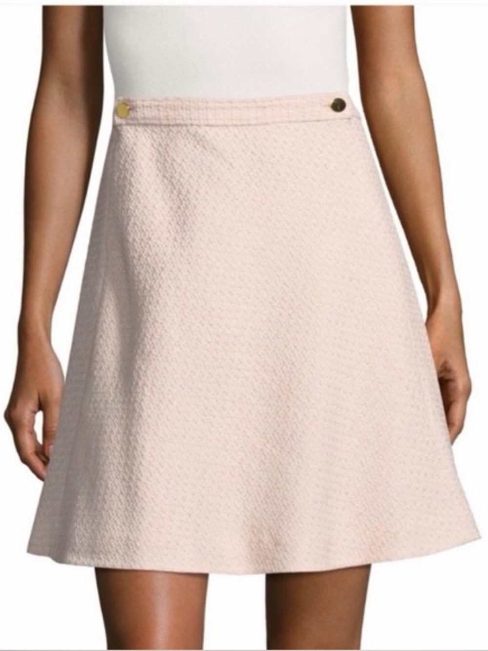 Kate Spade Textured Tweed A-Line Skirt in Light Pink